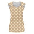 thumbnail image 4 of Staron Women's Casual Camisole Top V-Neck Sleeveless Loose Blouse T-Shirt with Jacquard Dot Print Fashion Relaxed Tank, Khaki L, 4 of 5