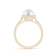 thumbnail image 2 of Angara South Sea Cultured Pearl Split Shank Ring with Halo in 14K Yellow Gold for Women | June Birthstone Jewelry for Her, 2 of 8