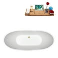 thumbnail image 7 of 62" Streamline N590PBR Soaking Freestanding Tub and Tray With Internal Drain in Polished Brass, 7 of 7