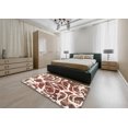 thumbnail image 5 of Ahgly Company Machine Washable Indoor Square Abstract Brown Red Area Rugs, 6' Square, 5 of 7