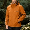 thumbnail image 4 of LEKWK Hooded Softshell Jacket for Men Full Zip Lightweight Outdoor Windbreaker, Water Resistant Utility Rain Coat with Zipper Pockets and Adjustable Cuffs for Hiking Travel Brown XL, 4 of 8