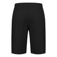 thumbnail image 6 of WREESH Men's Linen Shorts Casual Solid Summer with Pockets Drawstring Middle Waist Sport Short Pants Black, 6 of 6