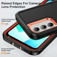 thumbnail image 5 of Dteck Case for Samsung Galaxy A36 5G,Shockproof 3-Layer Protection Case Built-in Kickstand Military Grade Protective Cover for Galaxy A36 5G, Black+Orange, 5 of 7