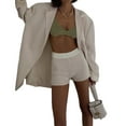 thumbnail image 2 of Douhoow Women Kintted Shorts Summer Slim Solid Bodycon Shorts, 2 of 9