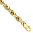 thumbnail image 4 of 10K Yellow Gold 5.0mm Diamond Cut Quadruple Rope Chain Bracelet 8 Inch, 4 of 5