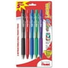 Pentel WOW! Retractable Ballpoint Pens-Ballpoint Pen Retractable Rubber Grip Med. 5/PK Assorted