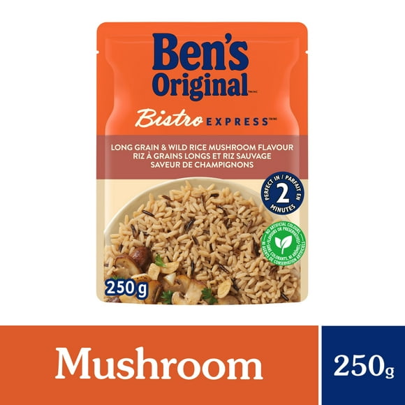 BEN'S ORIGINAL BISTRO EXPRESS riz à grains longs et riz sauvage saveur champignons d'accompagnement, sachet de 250 g La perfection à tout coupMC