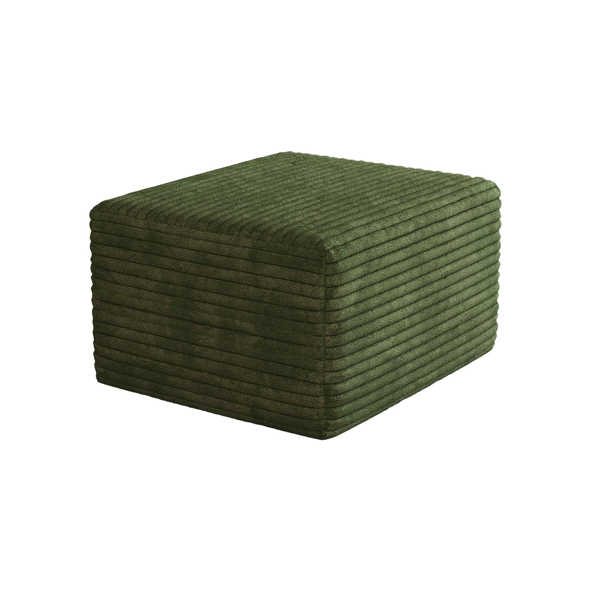 MAYEERTY Corduroy Sofa Ottoman, Plush Soft Footrest, Modular Leisure Stool with No Assembly Required, Suitable for Living Room, Apartment and Bedroom