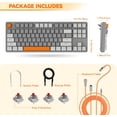 thumbnail image 5 of AK873 Gaming Keyboard,Chroma RGB Backlit,Hot-Swappable Linear Red Switch,PBT Keycap,75% TKL Layout,Ergonomic Mechanical Keyboard with Custom Coiled USB/Type-C Aviation Cable(Orange Gray), 5 of 9