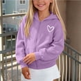 thumbnail image 6 of Cethrio Girls Zip up Hoodies Size 7-8, Long Sleeve Graphic Lightweight Fleece‑Lined Casual Girls Jackets Purple, 6 of 6