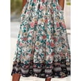 thumbnail image 2 of Robe Midi Décontractée d'Été Bohème Florale Froncée avec Poche Col Rond Mode Moderne Extérieur Quotidien - Sh-happygo_cadeau Spécial, 2 of 3