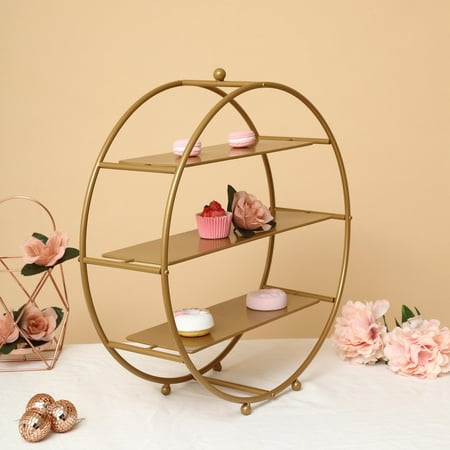 

Efavormart 21 Gold Metal Tiered Cupcake Stand 3 Tier Dessert Stand Cupcake Holder