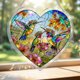 thumbnail image 5 of Acrylic Heart-shaped Puzzle Wind Chime Pendant 94-Piece Puzzle Porch Garden Wind Chime, 5 of 9
