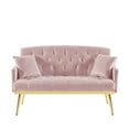 thumbnail image 2 of 2 Seater Sofa, Contemporary Design with Tufted Back & Seat (Light Pink), 2 of 8