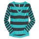 thumbnail image 1 of Aeropostale suéter de punto con cuello en V a rayas para mujer, azul, extragrande Aeropostale  Tejer, 1 of 2
