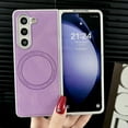thumbnail image 2 of for Samsung Galaxy Z Fold 6 5G Leather Case, [Compatible with MagSafe] PU Leather + Hard PC Shell Slim Durable Protective Wireless Charging Phone Case Cover for Samsung Galaxy Z Fold 6, Purple, 2 of 10
