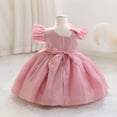 thumbnail image 2 of IBTOM CASTLE Baby Girl Birthday Dress Shiny Asymmetric Ruffle Tulle Tutu Dresses Princess Formal Flower Pageant Wedding Party Gown 3-4T Pink, 2 of 7