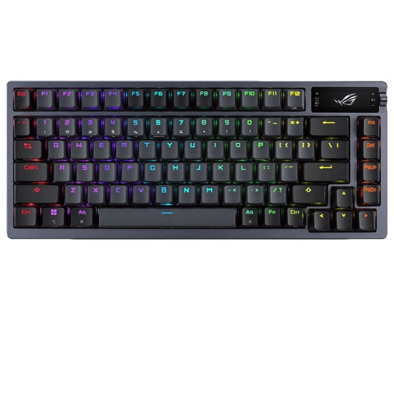 Restored ASUS ROG Azoth 75% Wireless DIY Custom Gaming Keyboard, ROG NX Blue, Black