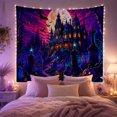 thumbnail image 2 of Haunted Mansion and Cemetery Under Full Moon, Spooky Gothic for Dark Decor Enthusiasts, Halloween Scene Wall Art, Halloween Gift, Tapestry Wall Hanging for Bedroom and Living Room, 2 of 7