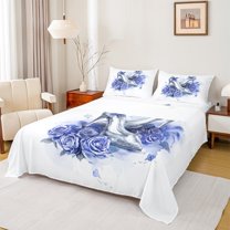 Castle Fairy Romantic Floral Flowers Twin Sheet Sets,Happy Valentine's Day Bedding