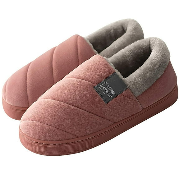 TIMIFIS Men's Women's Winter Warm Slippers with Fuzzy Plush Lining Slip on House Shoes with Indoor Outdoor Anti-Skid Rubber Sole Merry Christmas