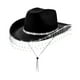 thumbnail image 2 of Sombrero de vaquero elegante Yuyangstore con correa ajustable para la barbilla Negro, 2 of 8