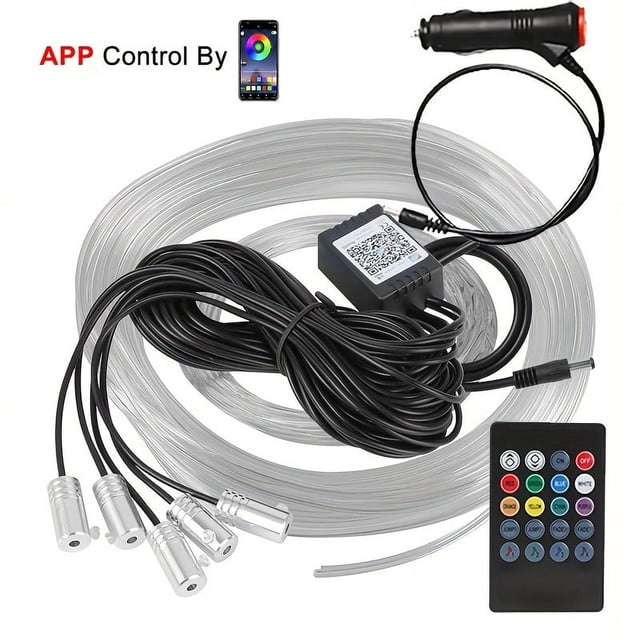 HLONK 9 In 1 Atmosphere Light 4PCS Car Chassis Neon Trim Light 5PCS Car Interior Atmosphere Light Center Control Light Strip + Door Light Strip LED RGB Multi-color Sound Active Functi