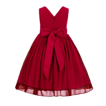 Spring Summer Easter Dress - Ekidsbridal Formal V-Neck Yoryu Chiffon Flower Girl Dress Bridesmaid Wedding Pageant Toddler Easter Holiday Spring Summer Recital Communion Birthday Baptism Special Occasions 503F