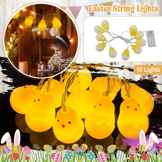 GGdda Clearance Neon Sign Lamp Led Easter Broken Chicken Shell String Lights Easter Day Decoration Lighting String Lights Easter Decorations Room Decor A (Clearance) Plastic