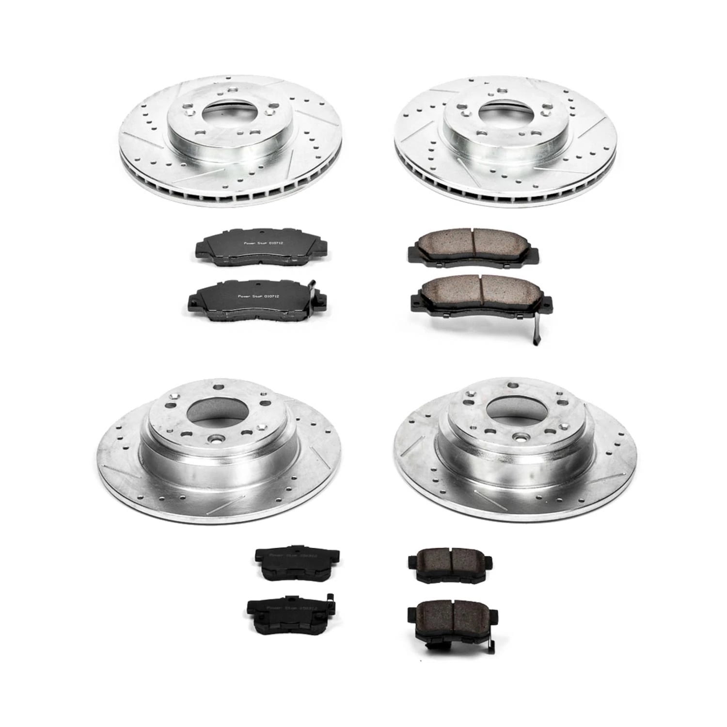 PowerStop Front and Rear Z23 Evolution Sport Carbon-Fiber Ceramic Brake Pad and Drilled & Slotted Rotor Kit Fits: ACURA Select Models K2717