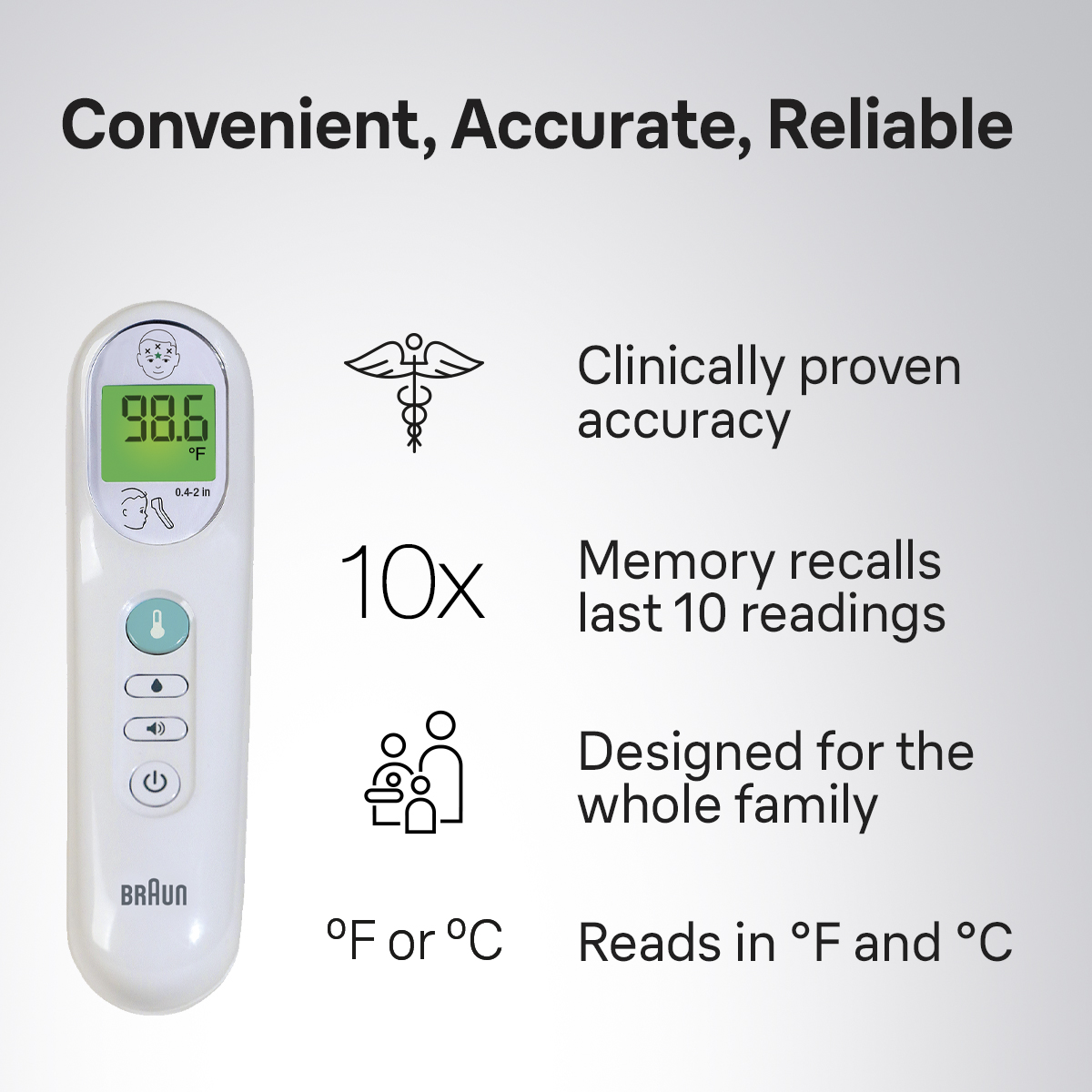 Braun No Touch 3-in-1 Thermometer BNT100US photo 7