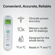 Braun No Touch Thermometer for Adults and Kids, 3-in-1 Digital Thermometer, BNT100US, White