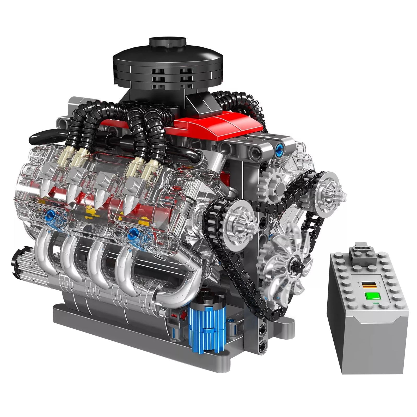 GZBrick V8 Engine Building Sets 8-Cylinder Visible Compatible with