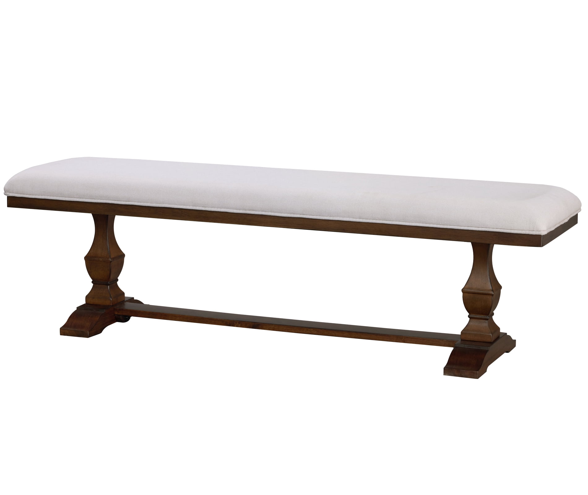 WAMPAT Farmhouse Dinning Bench Seat,59.8" Upholstered Bench with Premium Fabric and Solid Wood Legs for Kitchen, Living Room & Bedroom,Espresso