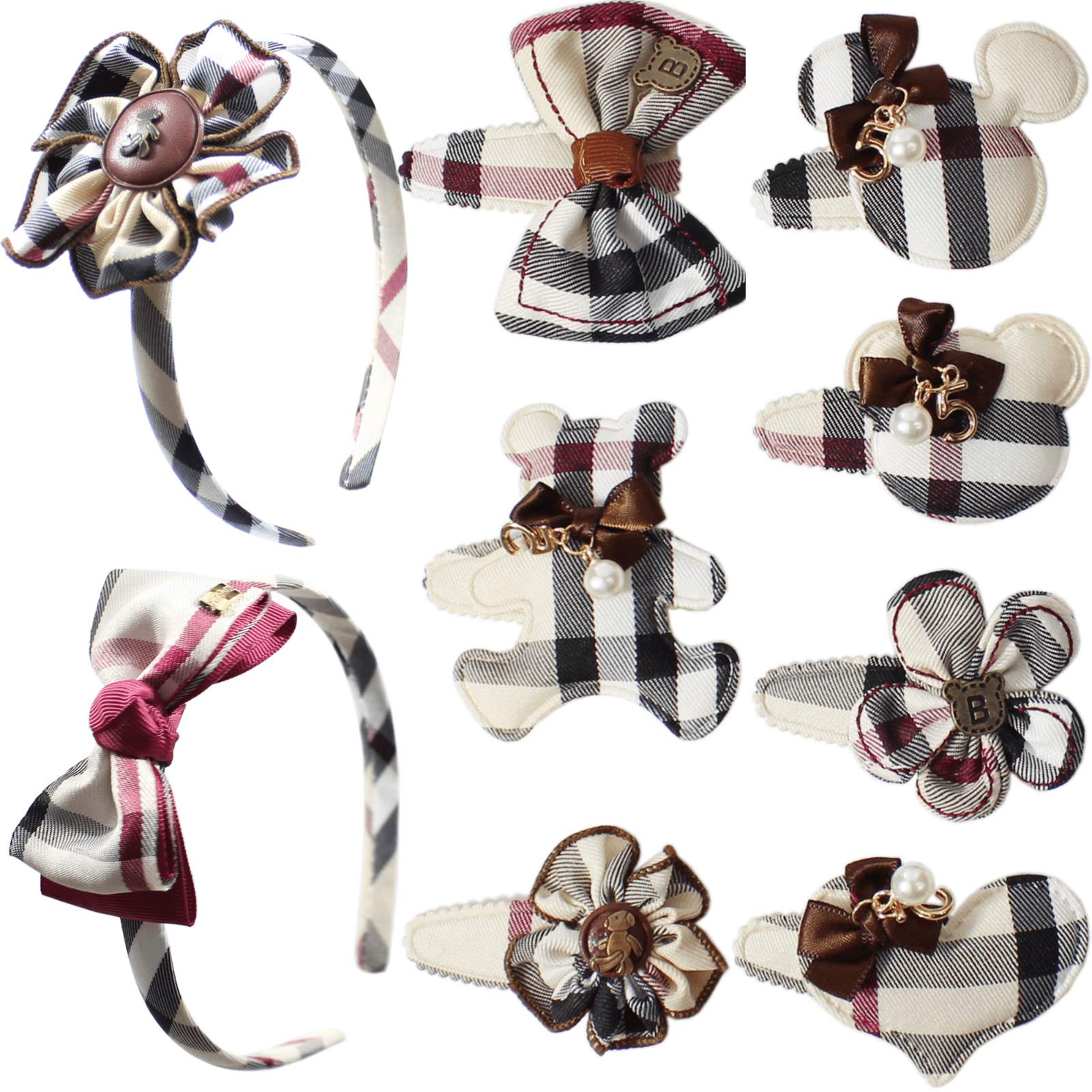 9 Pcs Hair Clips for Baby Girls Kids Bows Barrettes Snap Hair