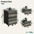 thumbnail image 5 of Bestier Mobile 2 Drawer File Cabinet with 10 Free A4 File Holders, Grey, 5 of 5