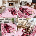 thumbnail image 5 of Large Area Rugs for Living Room Bedroom, Valentine's Day 5'x8' Rug Washable Carpet Runner Indoor Outdoor, Romantic Love Roses Truck Ombre Pink Non Slip Floor Mats Rug for Kitchen, Bathroom, 5 of 8