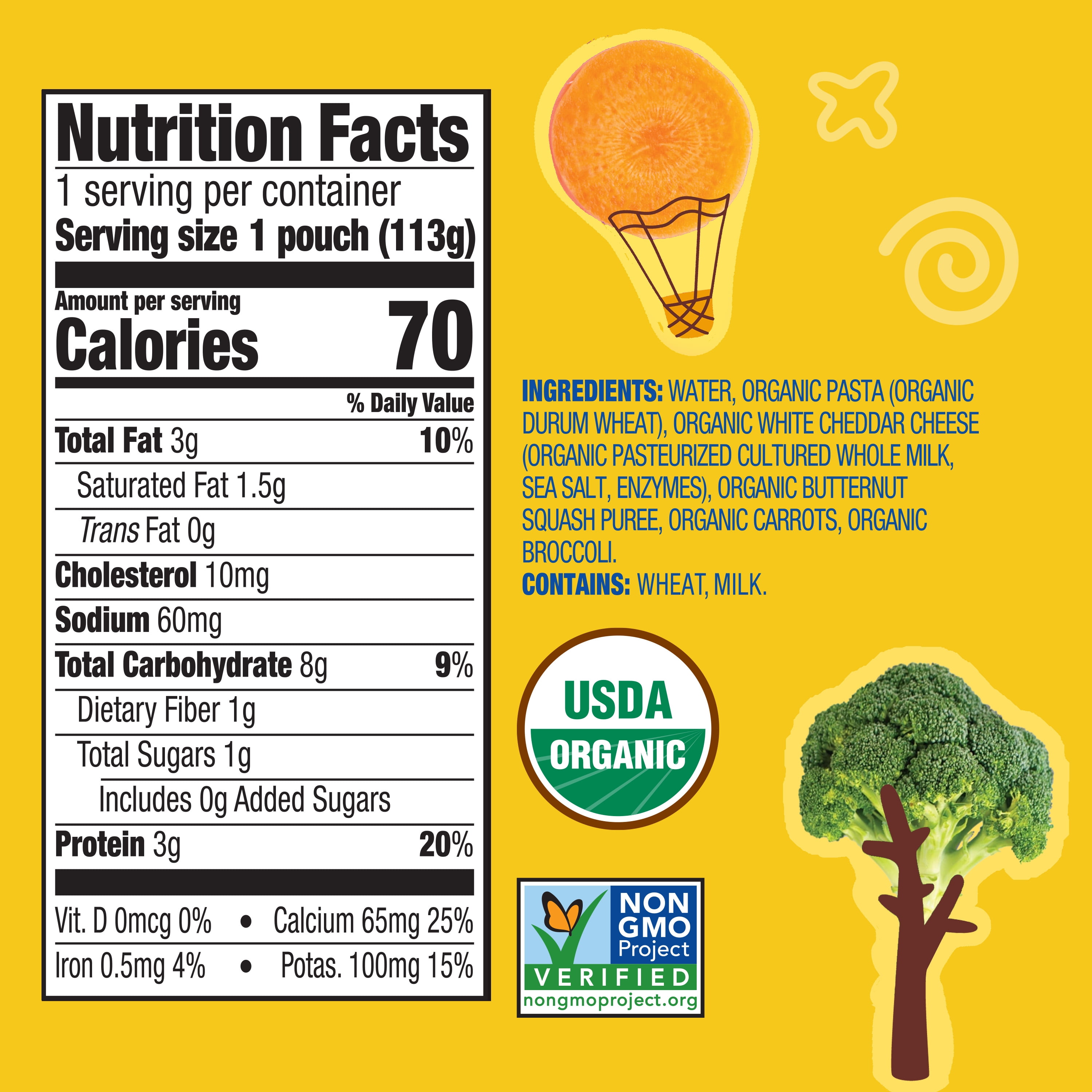 (12 pack) Earth's Best Organic Stage 3 Baby Food, Mac & Cheese with Veggies Pasta & Veggie Puree, 4 oz Pouch