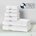 thumbnail image 5 of Elegant Comfort Cotton 6-Piece Towel Set, Includes 2 Washcloths, 2 Hand Towels and 2 Bath Towels, 100% Turkish Cotton - Highly Absorbent and Super Soft Towels for Bathroom, White/Gray, 5 of 7