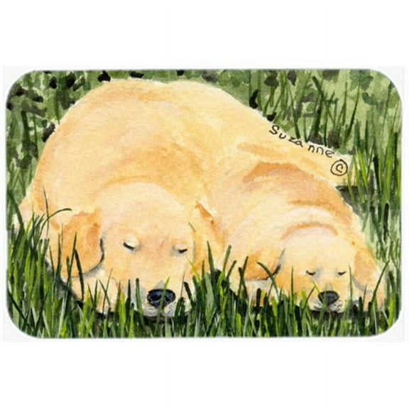 Carolines Treasures Golden Retriever Glass Cutting Board Large 12H x 16W multicolor