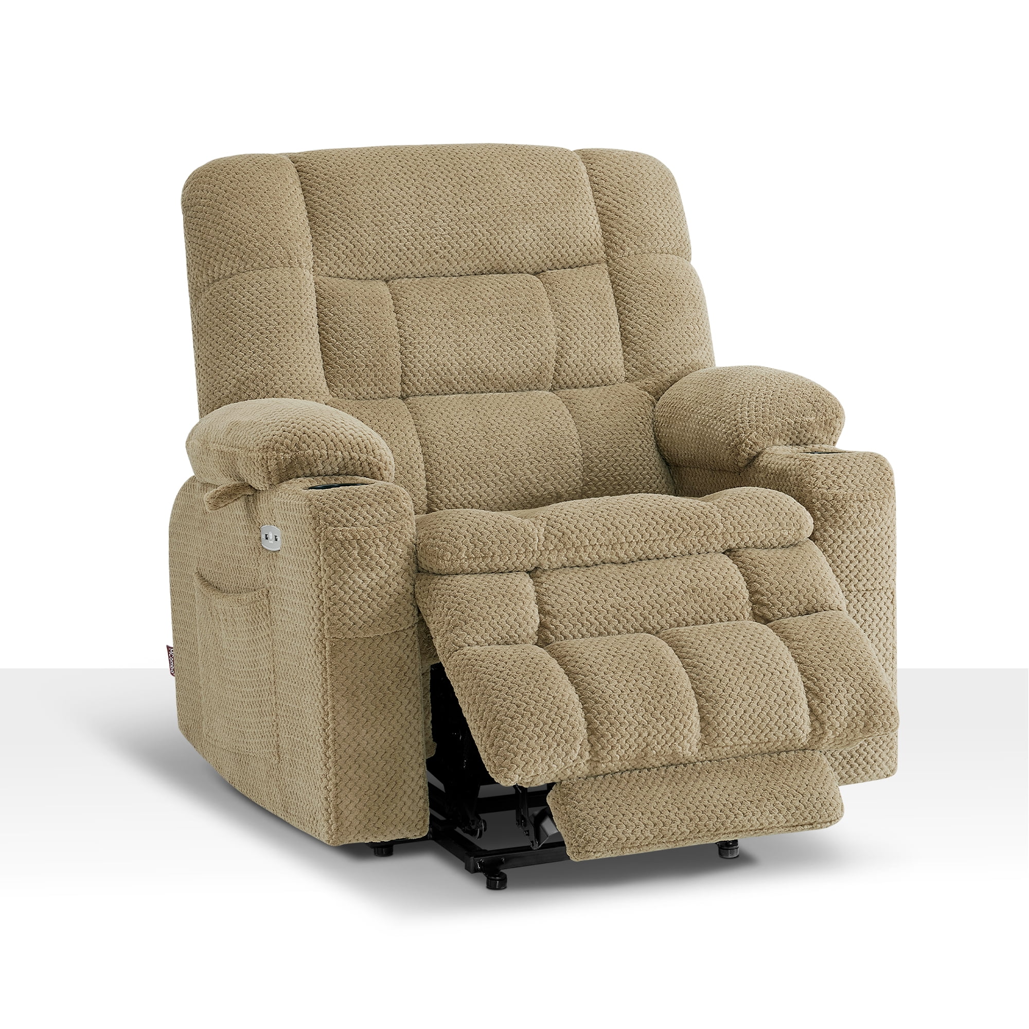Oversized 27.2" Seat Width Dual Motor Power Recliner Lift Chair with Vibration and Heat for Height 4'6"-5'2", Infinite Position