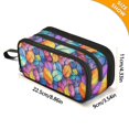 thumbnail image 4 of FORMRS Pencil Case with 3 Compartments Zipper Pouch, Elementary School Level and up, Colorful Leaves, 4 of 8