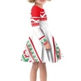 thumbnail image 2 of Renewold Fashion Aztec Ethnic Midi Dress Girls Long Sleeve Reindeer Xmas Trees Self Cultivation Sundress Kids Christmas Special Occasion Dresses Size 3XL, 2 of 4