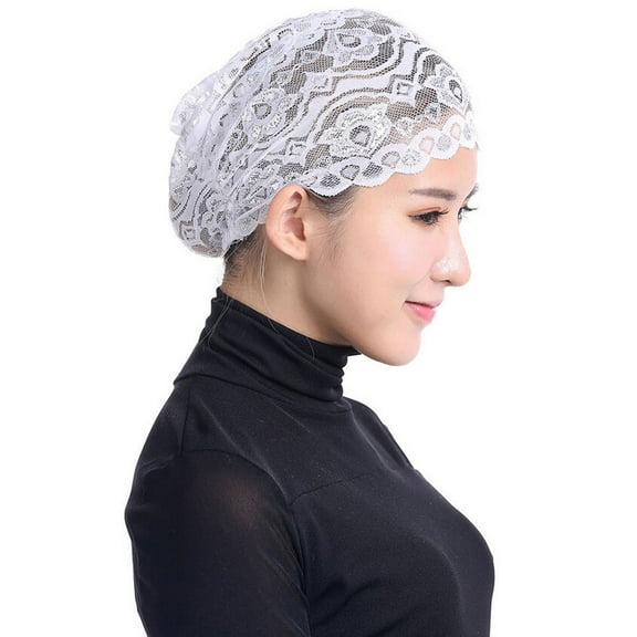 Herrnalise Women Hijab Hat Lace Underscarf Islamic Cover Bonnet Cap Scarf Muslim