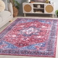 thumbnail image 3 of SAFAVIEH Arizona Orlando Oriental Machine Washable Area Rug, Red/Navy, 6' x 9', 3 of 13