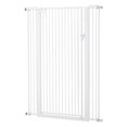 thumbnail image 2 of Extra Tall Pet Gate for Cats, 29-41 in Adjustable Width, 56 in High Dog Gate, with Pressure Mount Kit and Wall Mount Kit, 1.3 in Narrow Bar Spacing, for Stairs, Doorways, and House, White, 2 of 7