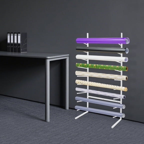 53x28x112 Wall-Mounted Blueprint Storage Rack, Blueprint Storage Rack-White