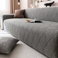thumbnail image 3 of 1pc Art Leaf Jacquard Sofa Cover - One-Piece Full Coverage Stretch Sofa Protector with Elastic Jacquard, Non-Slip Pet-Friendly Design for Sectional Sofas,Modern Home Decor (Includes Bonus Pillowcase), 3 of 10