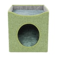 thumbnail image 3 of Cama para gatos, escondite suave con cojín extraíble de doble cara, nido para gatos semicerrado, casa cueva plegable para gatitos y mascotas pequeñas Verde claro, 3 of 8