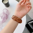 thumbnail image 4 of PU Leather band Compatible with Apple Watch Band Bracelet 42mm/44mm/45mm/46mm/49mm Women, Boho Braided Jasper Stone Watch Strap for iWatch Band Series Ultra 2/1 SE Series 10 9 8 7 6 5 4 3 2 1,Brown, 4 of 8